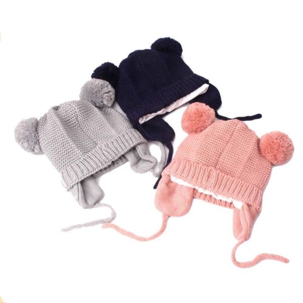 

hair accessories children's knit cap girls & men's winter warm ball crocheted beanie, Slivery;white