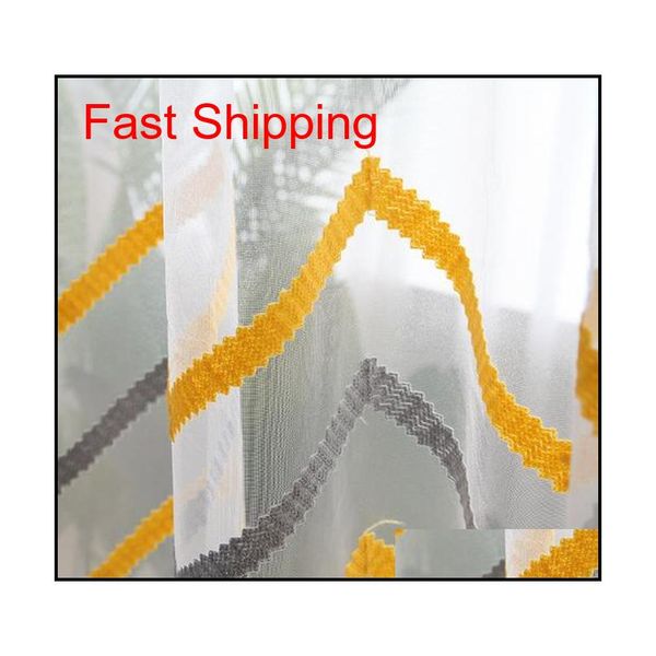 

customzied nordic european cotton linen curtain for living room modern yellow grey splicing geometric pat jllwdw powerstore2012