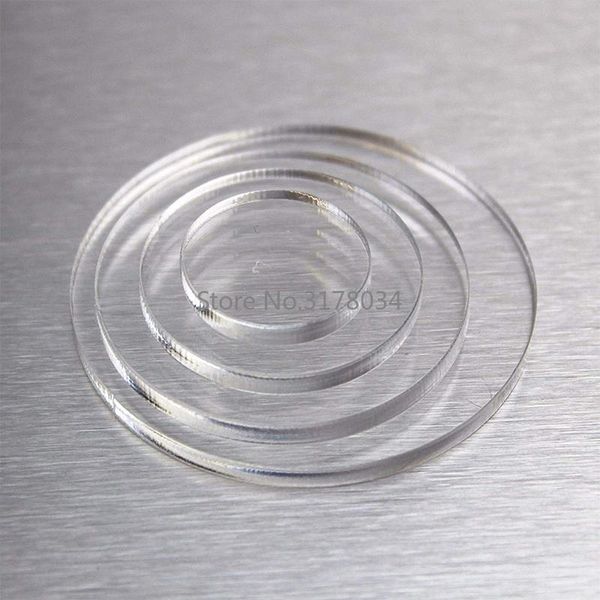 

3mm clear extruded circle acrylic discs plexiglass sheet for picture frames round cake disks holders diy craft bake goods tool