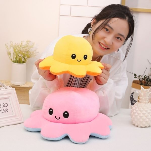 

two double sided face angry flip ocs doll plush toy