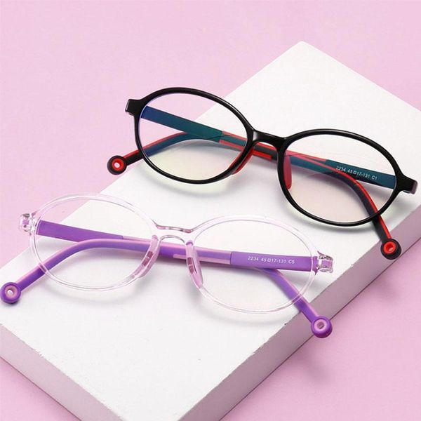 

fashion sunglasses frames kids anti blue light tr90 optical student oval computer glasses 50174, Black
