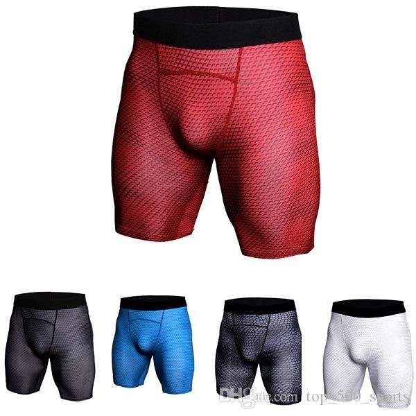

20 21 men's exercise gym shorts pro quick-dry sportswear running bodybuilding skin sport training fitness compression shorts with cffsx, Black