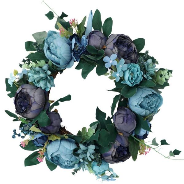 

1pc simulation peony wreath european style door ornament artificial flower