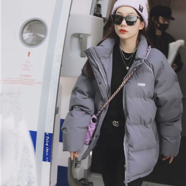 

down jacket women's thickened warm fashion short bread couple, Black