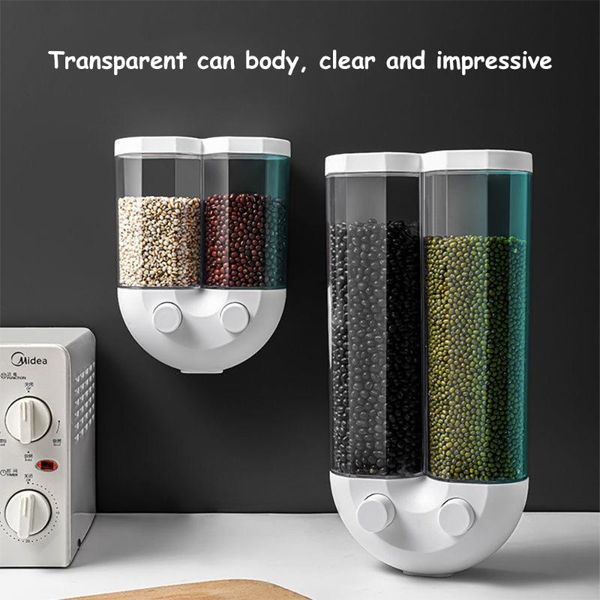 

storage bottles & jars kitche press type dry with lid wall-mounted grain distributor tank sealed household kitchen box