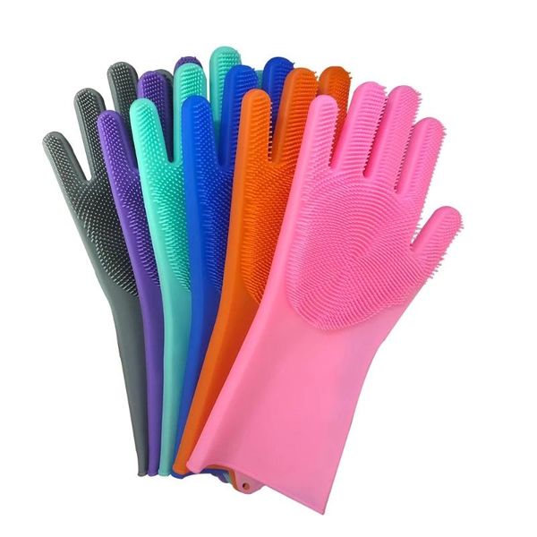 

disposable gloves magic silicone kitchen necessaire cleaning dishwashing rubber scrub multifunction household working nitrile