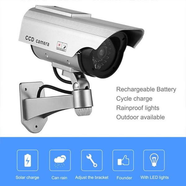 

cameras dummy camera solar battery powered flicker blink led fake indoor outdoor surveillance security cctv