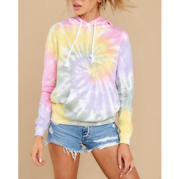 

tie dye womens clothes hoodies teen street harajuku hip hop pastel sweatshirt women printing loose leisure hoodie new clothes, Black