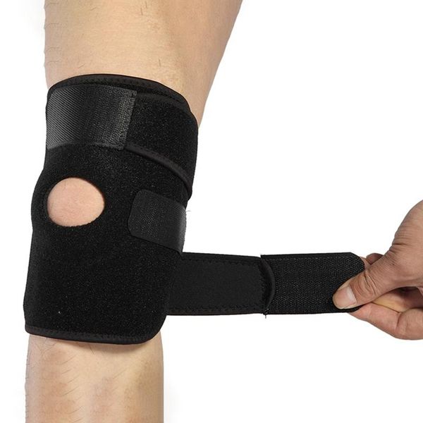 

1 pc outdoor climbing sports knee pads 4 spring antiskid breathable support patella kneecap, Black;gray