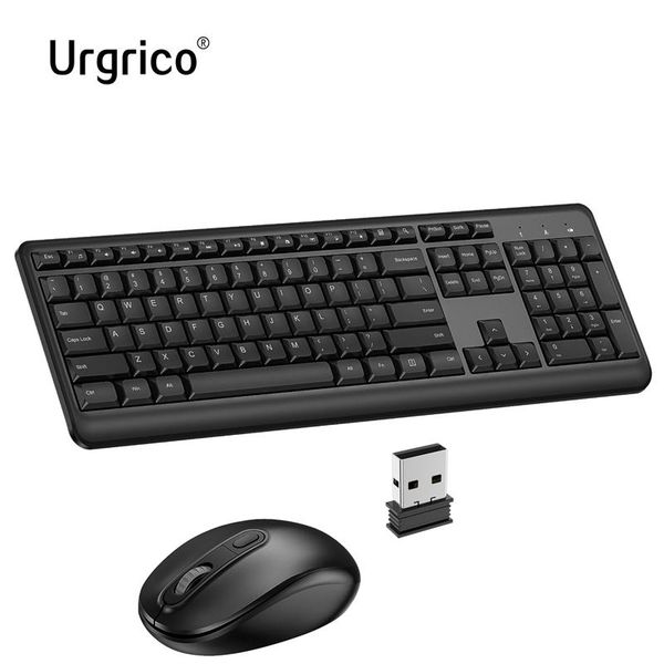 

keyboard mouse combos urgrico us layout 2.4g usb wireless silent set ergonomics combo for pc lapdesktop