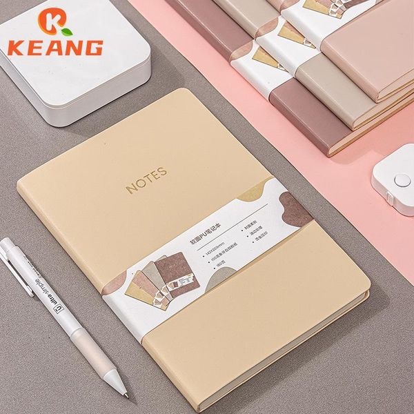 

notepads keang notebook morandi color leather office planner work meeting record student stationery diary wj234, Purple;pink