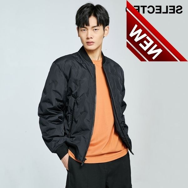 

selected new men's trend letter drop-shoulder down jacket s|420412067, Black