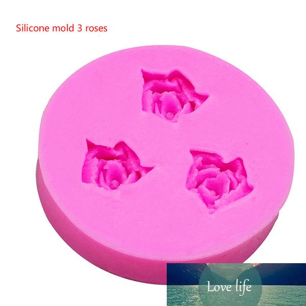 3 rose fiore rosa silicone torta fondente stampo sapone gelatina mousse decorazione al cioccolato stampi per utensili da forno materiale riutilizzabile