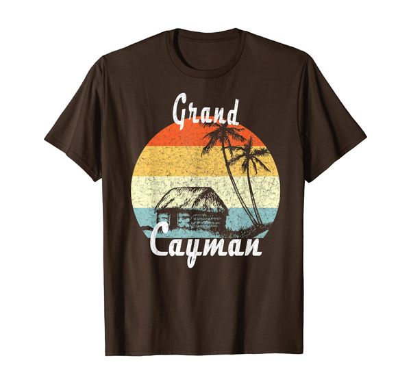 

Vintage Grand Cayman Tropical Island Retro Beach Shack T-Shirt, Mainly pictures
