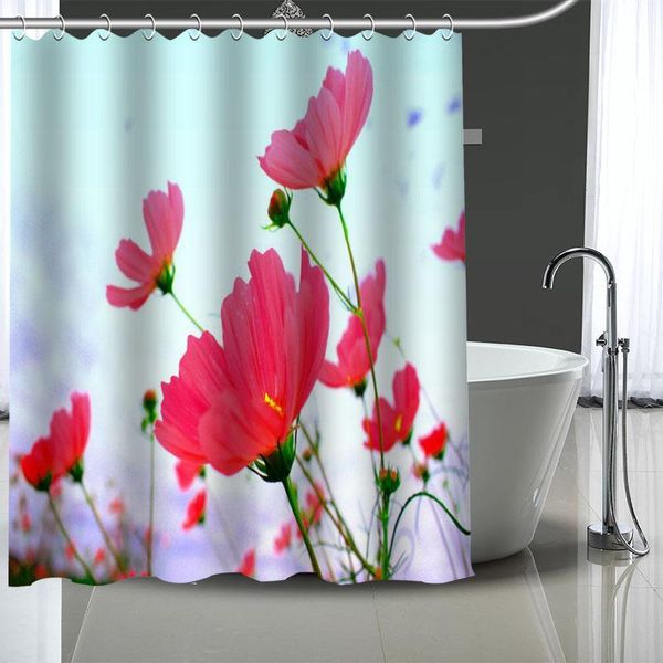 

waterproof shower curtain can be customized flowers bathroom shower bath supplies polyester curtain with hooks