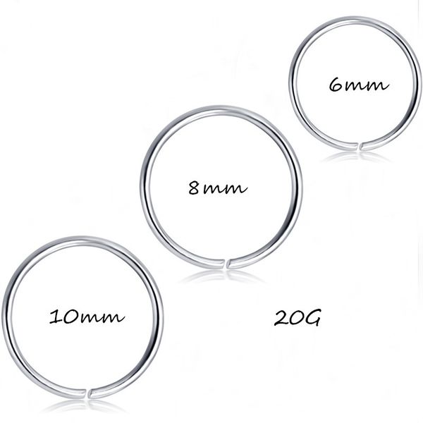 50 pcs Captive Surgical Steel Circular Piercing BCR Sepum Nose Hoops Segmento S Corpo Jóias Lábio Labret Rings