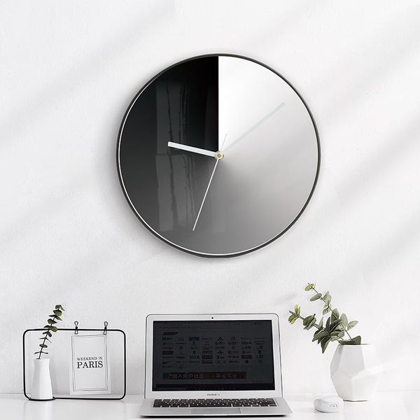 

wall clocks modern simple black and white mute art clock living room household creative watch