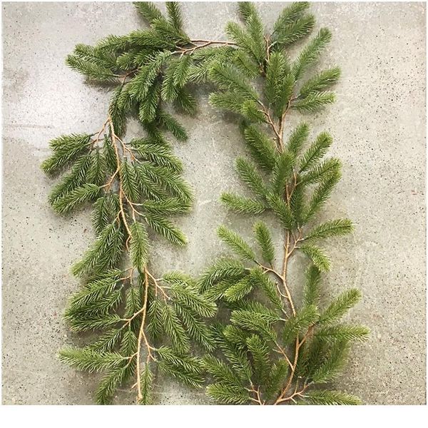 

1.8m artificial green christmas garland wreath xmas home party christmas decoration pine tree rattan hanging ornament jlledv