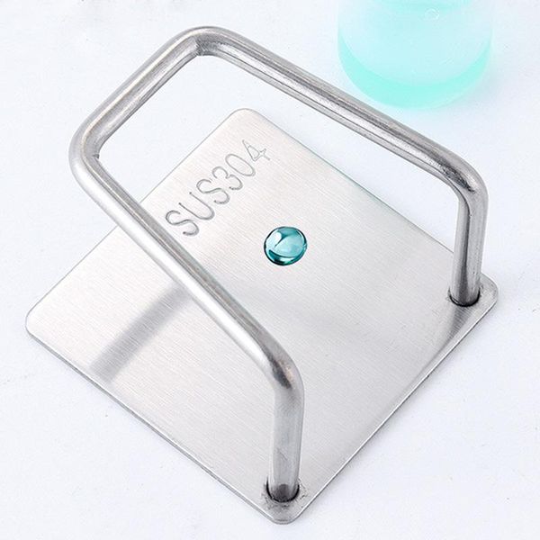 

hooks & rails stainless steel holder hole-drain rack self-adhesive kitchenware hook for kitchen bathroom storage accessories