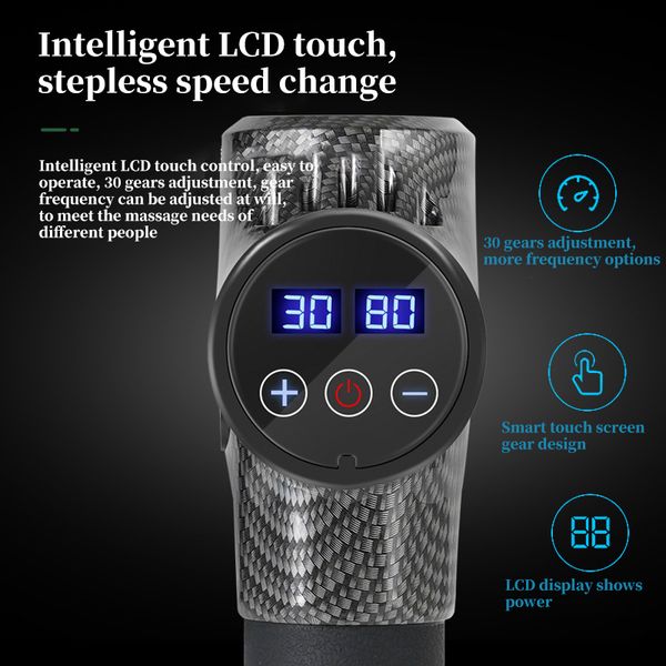 

lcd display muscle massage gun electric deep muscle relaxation fitness percussion massager slimming shaping pain relief massager