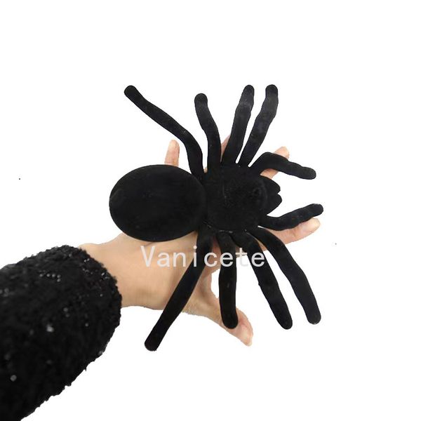 Decorazione per feste di Halloween breve peluche ragno nero decorazione simulazione puntelli giocattoli trucco parodia realistica T2I52420