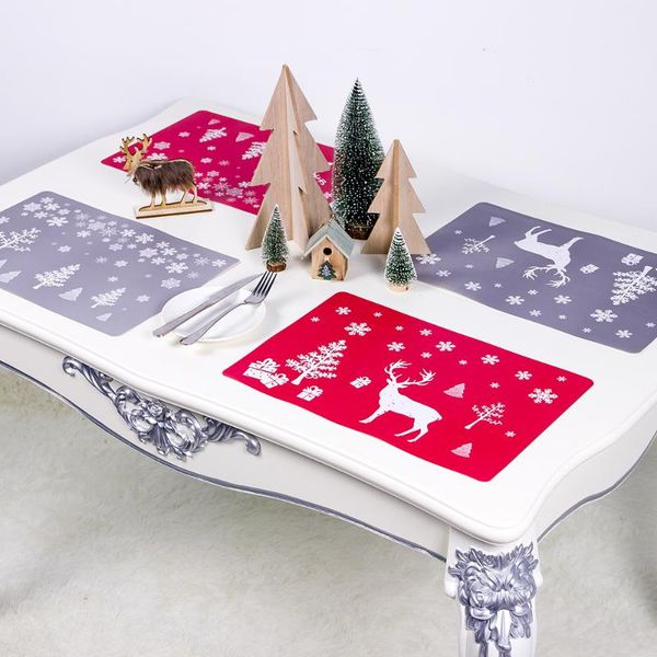 

mats & pads 12pcs christmas coasters placemats set non slip heat-resistant table + cup for holiday decoration