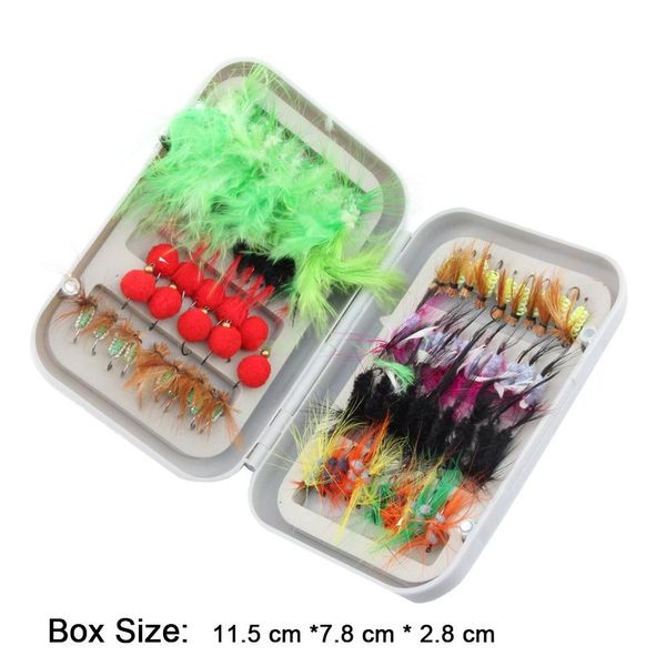 

80pcs dry fly fishing lure set with box artificial trout carp bass butterfly insect bait freshwater saltwater jllgje insyard