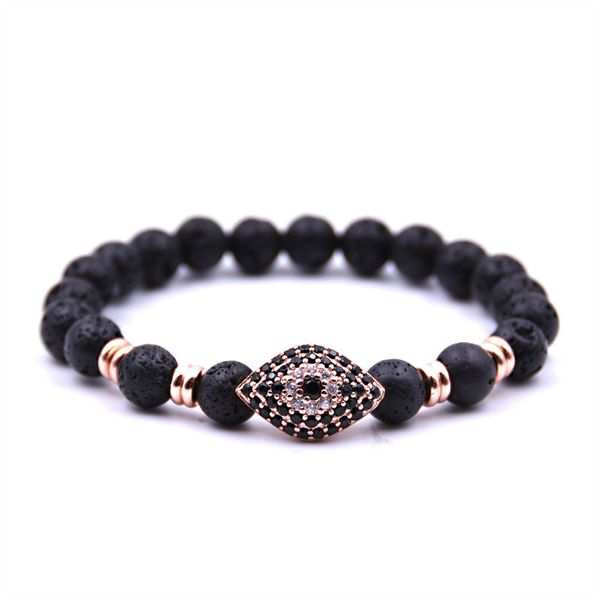 

70% off new fashion buddha beads jewelry lava volcanic micro zircon bracelet, Black