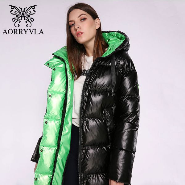 

aorryvla new winter womens jacket thick warm long puffer coat cotton woman parkas casual fashion winter jacket women hooded 201006, Black