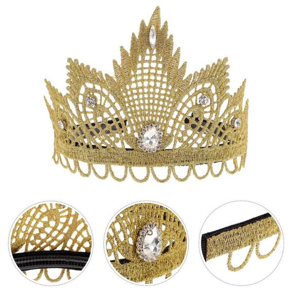 

party hats birthday fabric crown headband with rhinestone embellishment for kids