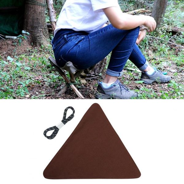 

outdoor pads 1 set triangular stool cloth compact high-strength hiking tear resistant camping