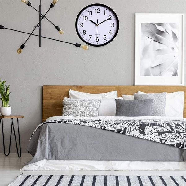 

wall clocks 2 packs non-ticking silent 10 inch classic quartz decor clock easy to read for room home kitchen bedroom