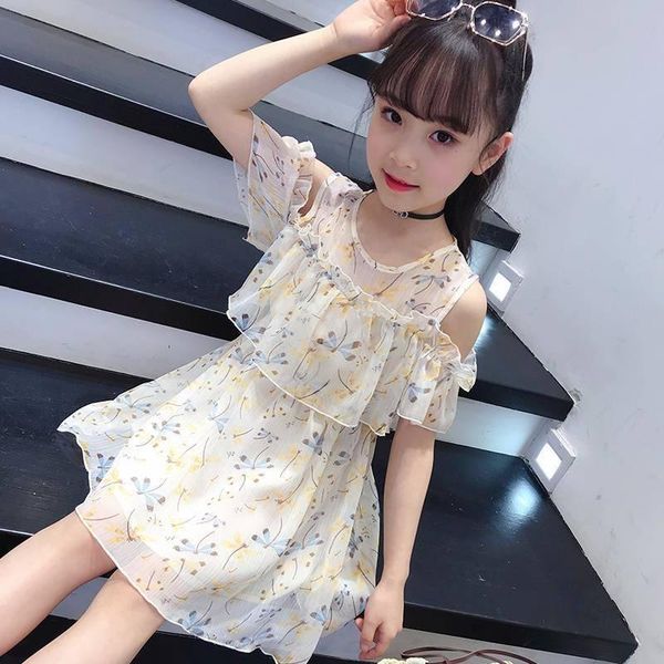 

girl's dresses summer girls dress 12 children's clothing sweet 8 children 9 student fashion 7 flower girl 6 5 4 years old, Red;yellow