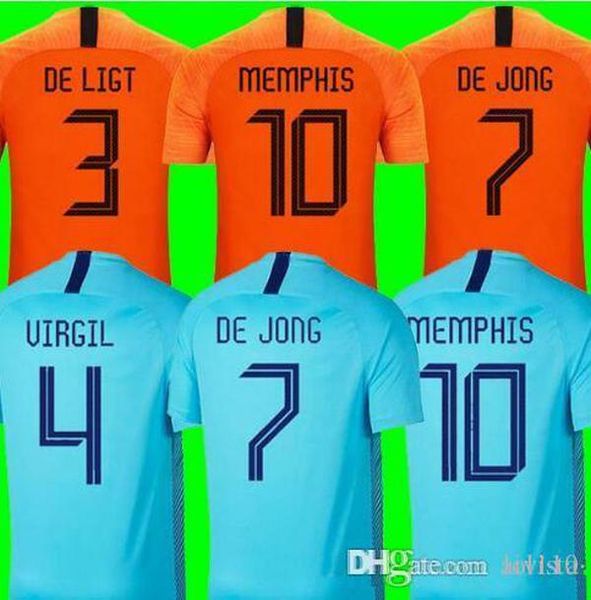 

2018 2019 thai quality holland soccer jersey home orange netherlands national team jersey memphis sneijder 18 19 v.persie dutch football sh, Black;yellow