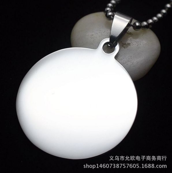 

stainless steel blank laser engraving dog tag outer hole round identity metal tag