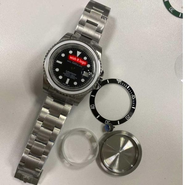 

watch bands accessories 40mm 316 steel case with sapphire glass for japanese 8215 and pearl 28 series movement, Black;brown