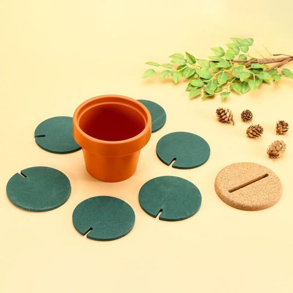 Mats almofadas Novelty Coasters DIY Cactus conjunto de 6 peças com suporte de flores para bebidas Presente Home Office Bar Decor