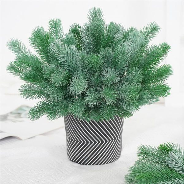 

4pcs artificial pine picks christmas pine twig 6 fork needles wedding diy party ornaments p props