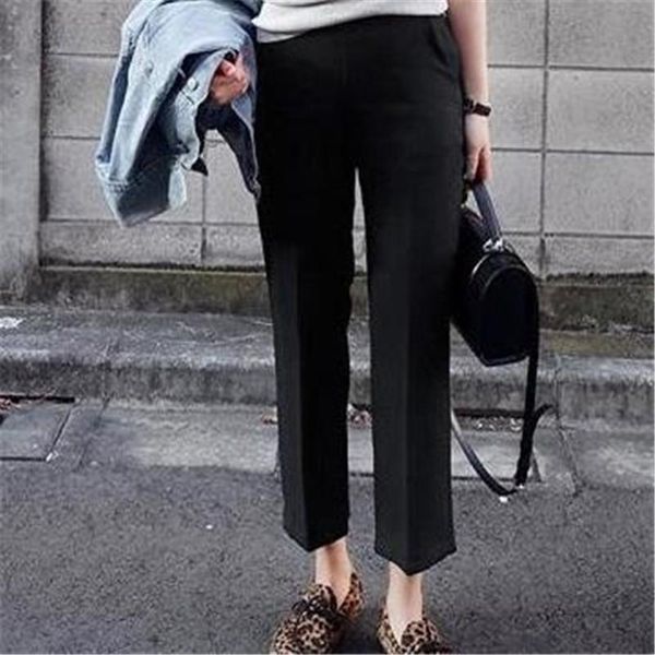 

women's pants & capris women high waist cargo wide leg summer loose black office dress for ladies, Black;white