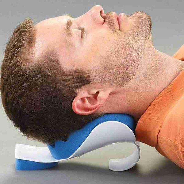 

pillow pain relief neck and shoulder muscle relaxer traction device for cervical spine alignment support travel