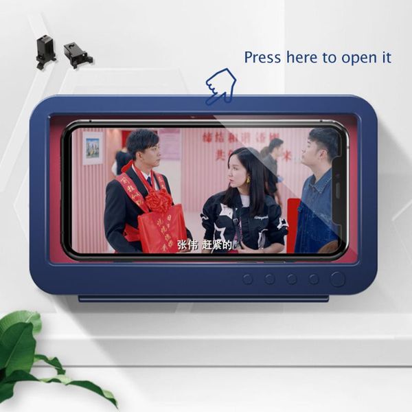 

cell phone mounts & holders home wall waterproof mobile box self-adhesive holder touch screen bathroom shell shower sealing storage