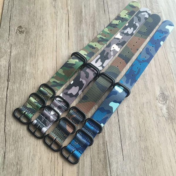 

watch bands merjust quality nato strap 18mm 20mm 22mm 24mm camo blue army green nylon band for military wristband bracelet, Black;brown