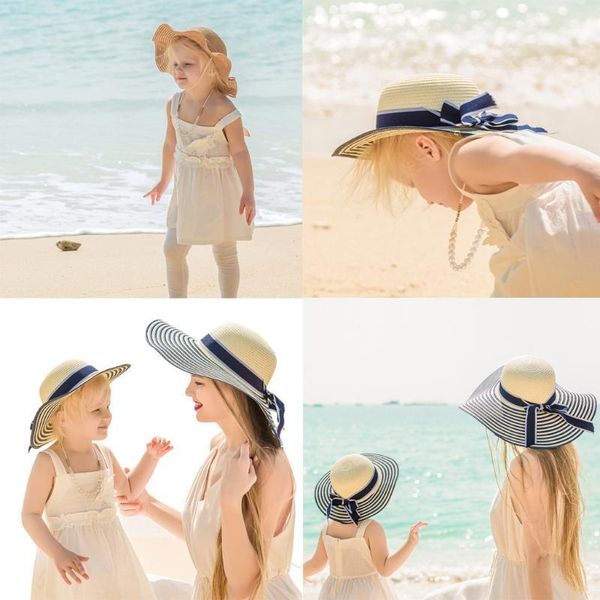 

caps & hats ladies panama straw wide brim hat womens girls beach sun kids summer for seaside holiday1, Yellow