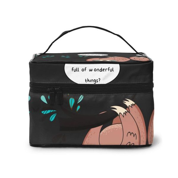 

multifunction travel cosmetic bag neceser women sloth on tree lazy animal makeup bags make up cases