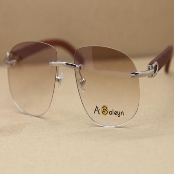 

gold glasses decor t8100928 wood rimless sunglasses size:56-18-140mm wood frame fashion and sunglasses ornamental designer frame cubvq, White;black