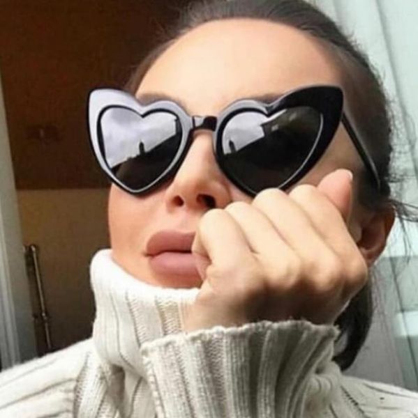 

sunglasses 2021 love heart women brand designer fashion cute retro cat eye vintage sun glasses red female uv400, White;black