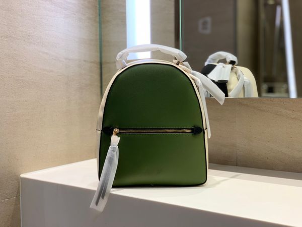 

pure color simple design stitching backpack fashion designer clemence leather women's shoulder bag 26*31*9.5cm travel zipper backpacks