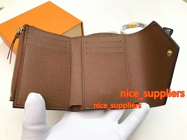 

fashion women men brand genuine leather wallets 41938 short hasp purse with box dust bags cx#289, Red;black