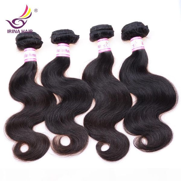 

20% off 2017 new arrival dyeable peruvian malaysian mongolian brazilian virgin hair body wave 4 bundles lot human hair weft ing, Black