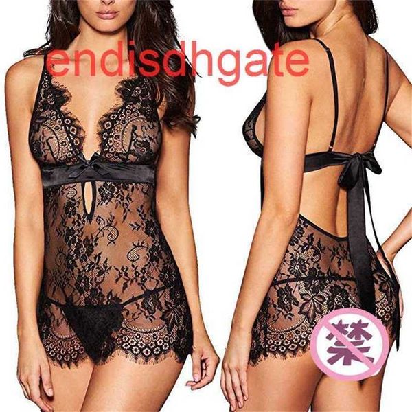 

factorygzxgeyelashes nightdress lace edge underwear fun suit, Black;white